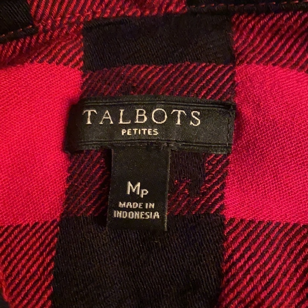 Talbots Button Front Scottie Dog Checked Shirt - image 6